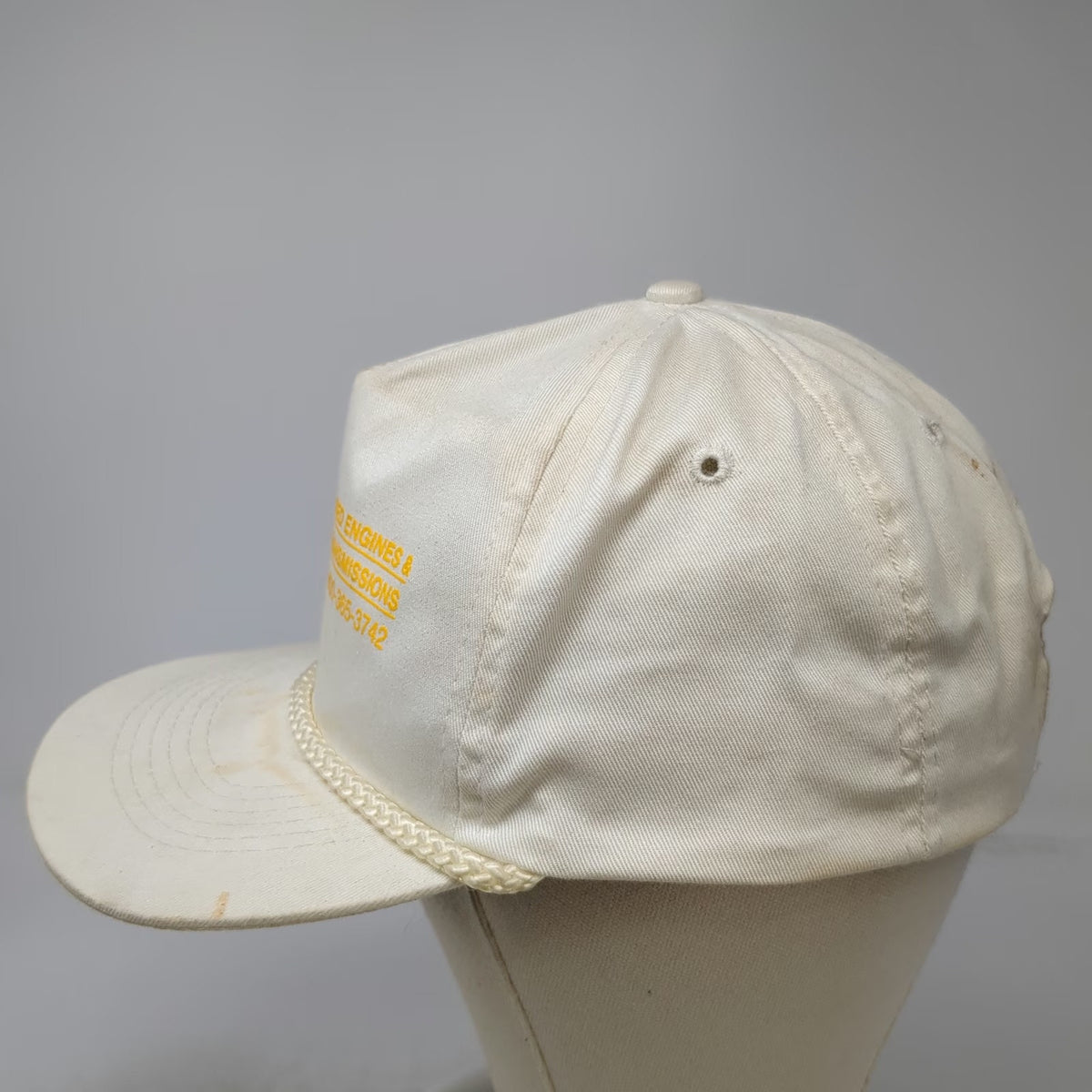 Beige Trucker Hat One Size Yellow Japanese Import Motors Rope Snapback Engines
