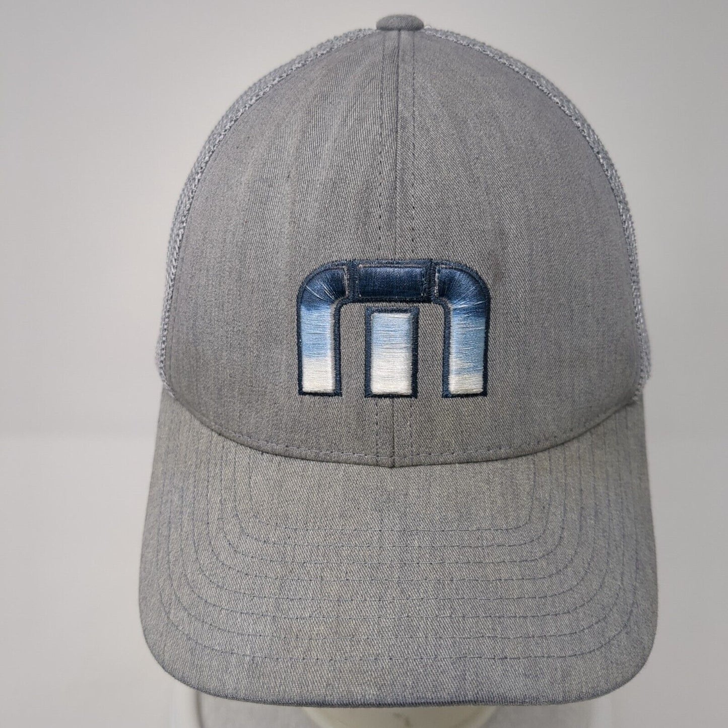 Travis Mathew Snapback Trucker Hat Gray OS Adjustable Embroidered Mesh Back