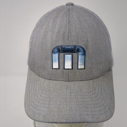 Travis Mathew Snapback Trucker Hat Gray OS Adjustable Embroidered Mesh Back
