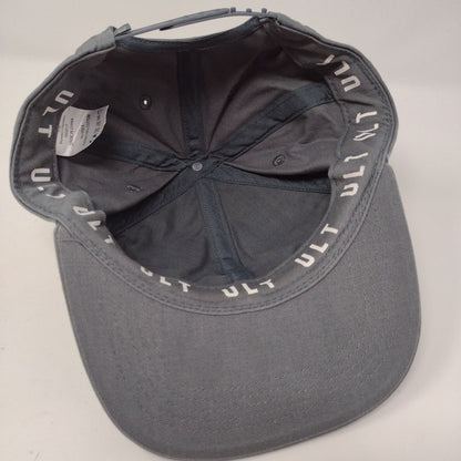 ULT Snapback Hat Gray OSFA Adjustable Solid 6 Panel Vent Holes
