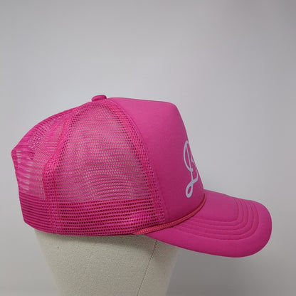 Bride Snapback Trucker Hat Pink One Size Adjustable Lightweight Mesh Back Rope