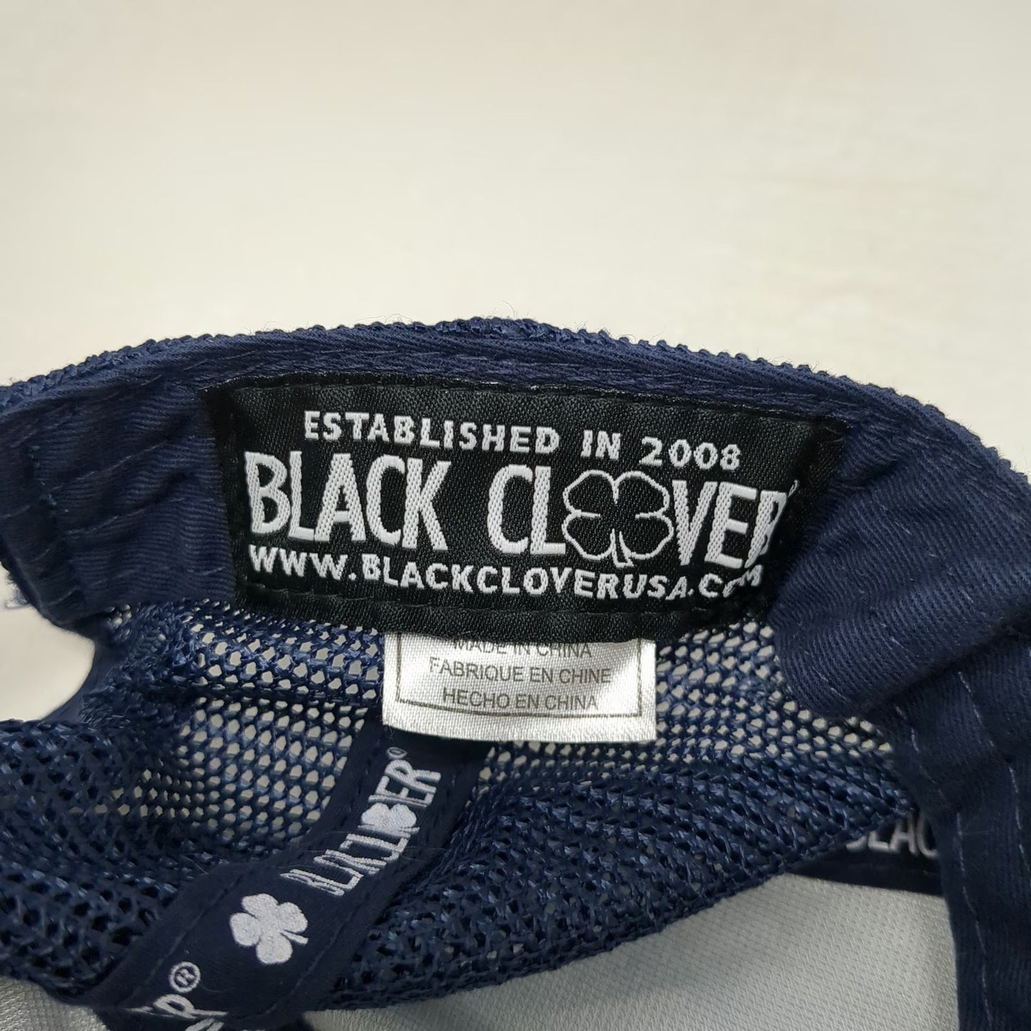 Black Clover Trucker Hat Gray Blue Clover Live Lucky One Size Snapback Mesh Cap