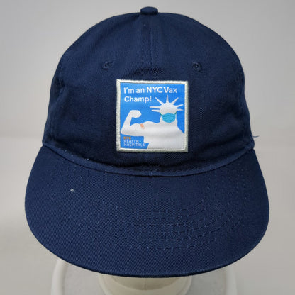 PFA Baseball Cap Blue One Size Strapback Hat NYC Health Hospitals NYCVax Statue