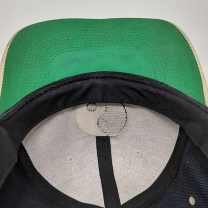 H. Kap Yin Yang Symbol Snapback Hat Blue White OS Green Underbrim Two Tone