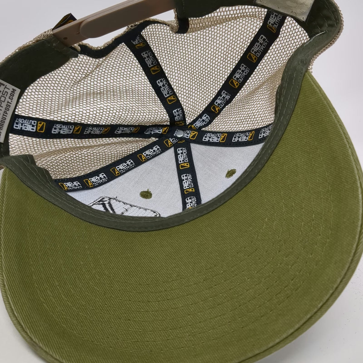 Alpha Outpost Trucker Hat Green One Size Mesh Back American Flag Patch Snapback