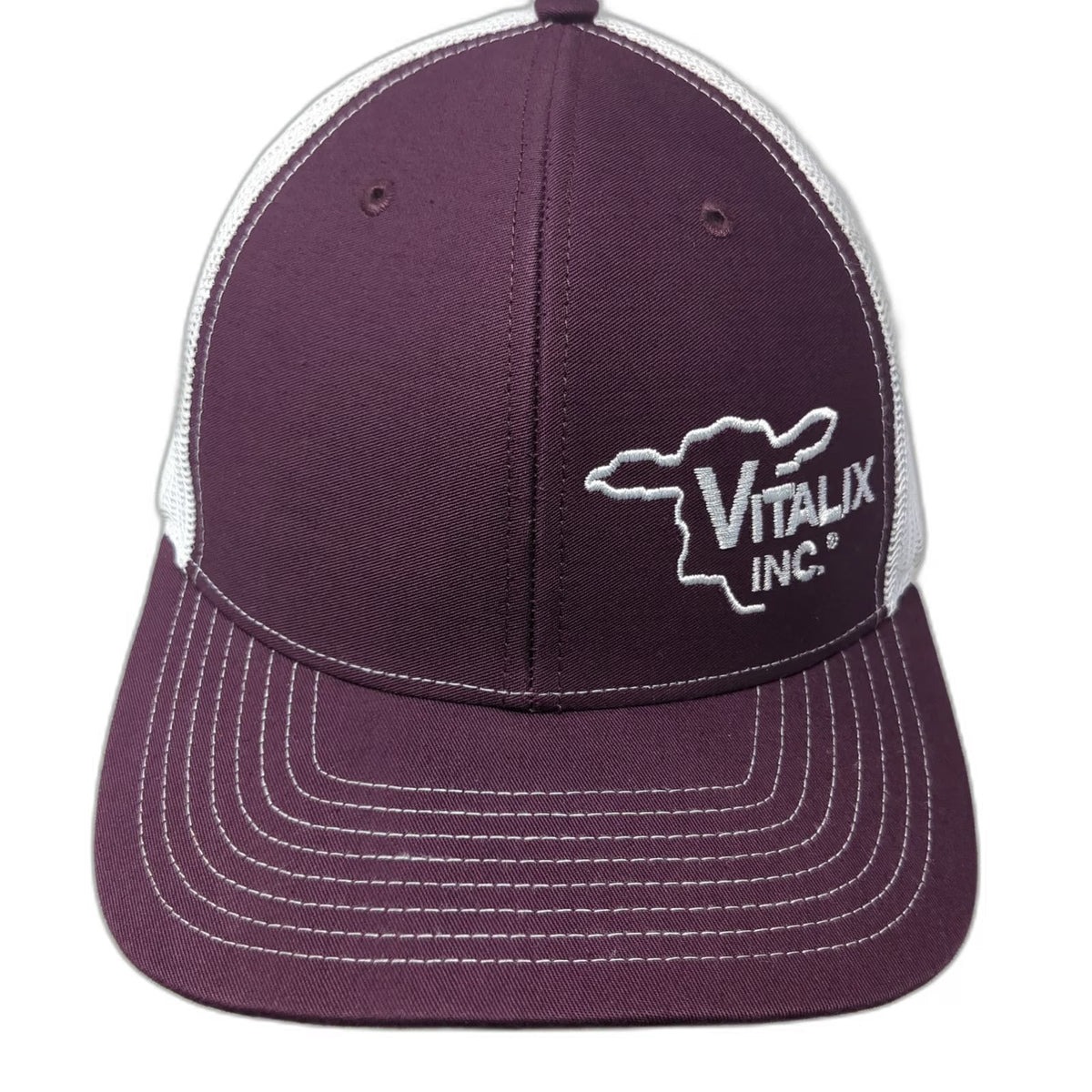 Richardson 112 Trucker Hat Red One Size Mesh Vitalix Inc Snapback Cow Logo