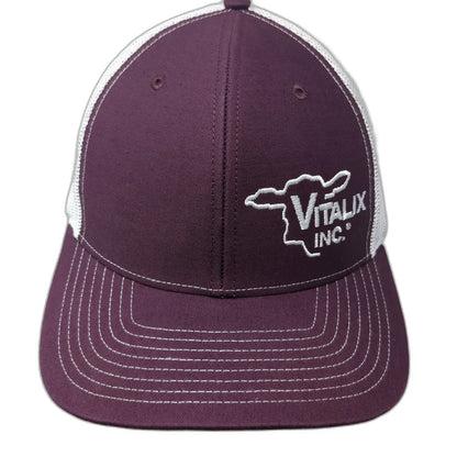 Richardson 112 Trucker Hat Red One Size Mesh Vitalix Inc Snapback Cow Logo