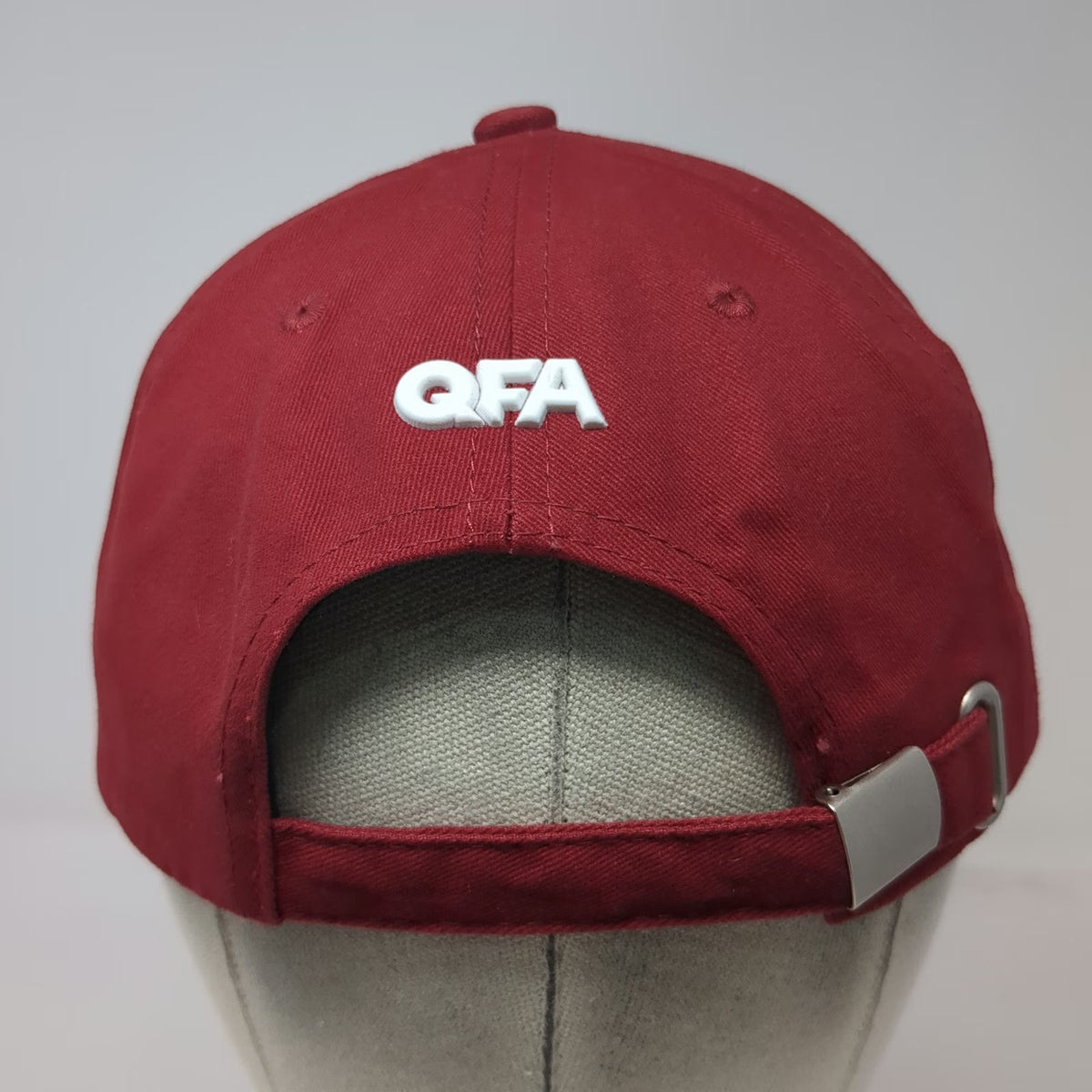 QFA 5 Panel Red Hat One Size 3D Raised Qatar Embroidery Adjustable Slideback