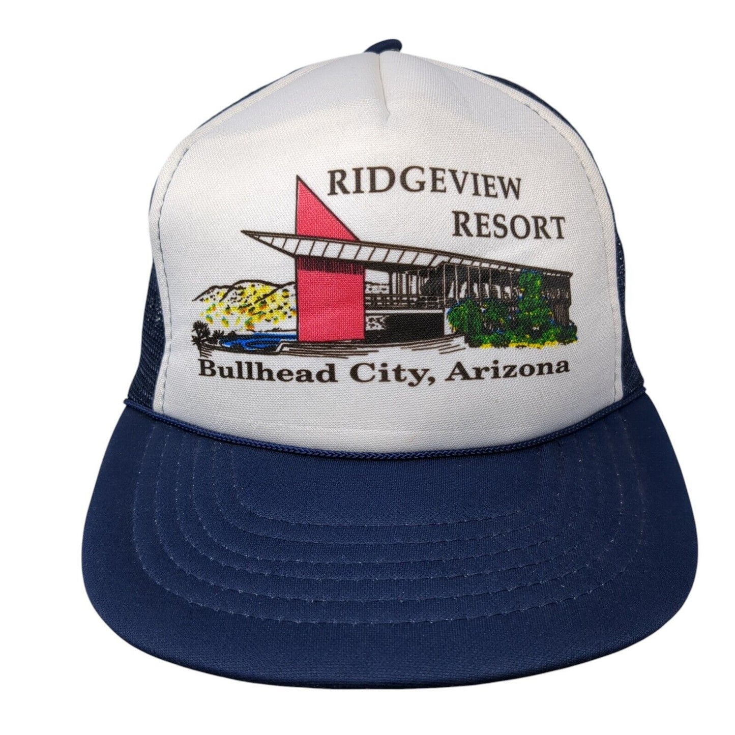 Ridgeview Resort Bullhead City Arizona Snapback Trucker Hat Blue OS Mesh Back