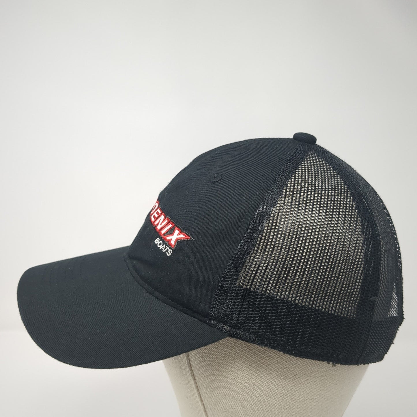 Phoenix Boats Trucker Hat Black One Size Adjustable Mesh Back Outdoor Cap