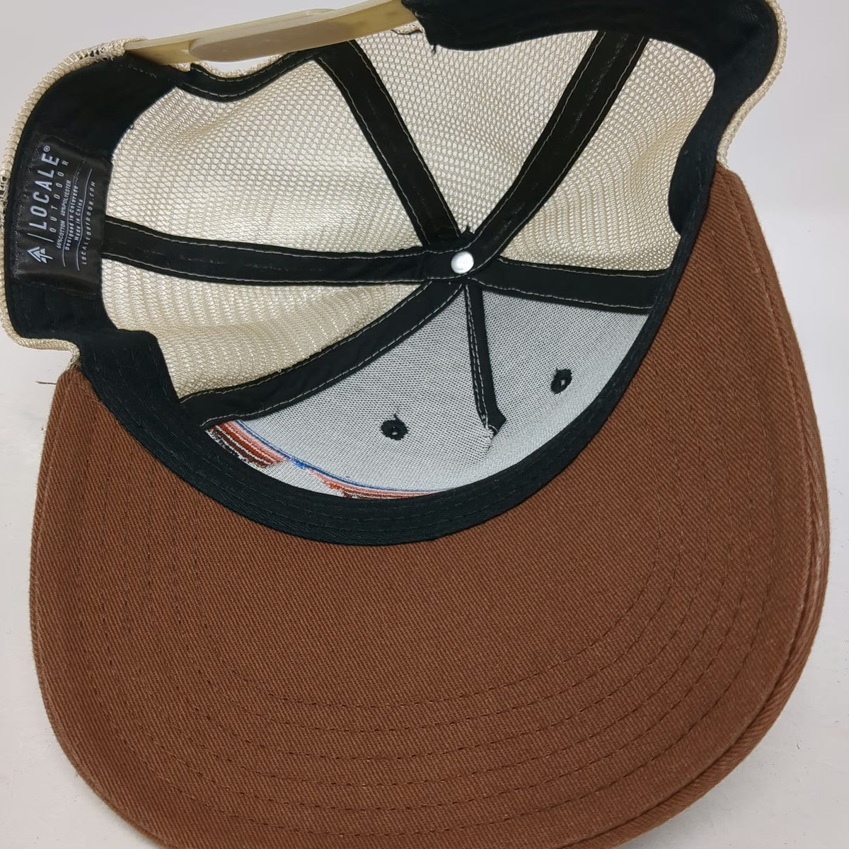 Locale Outdoor Trucker Hat Black Brown One Size Mountain Graphic Mesh Snapback