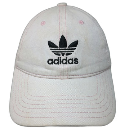 Adidas Baseball Cap Pink One Size Trefoil Logo Slideback Gray Underbrim Hat