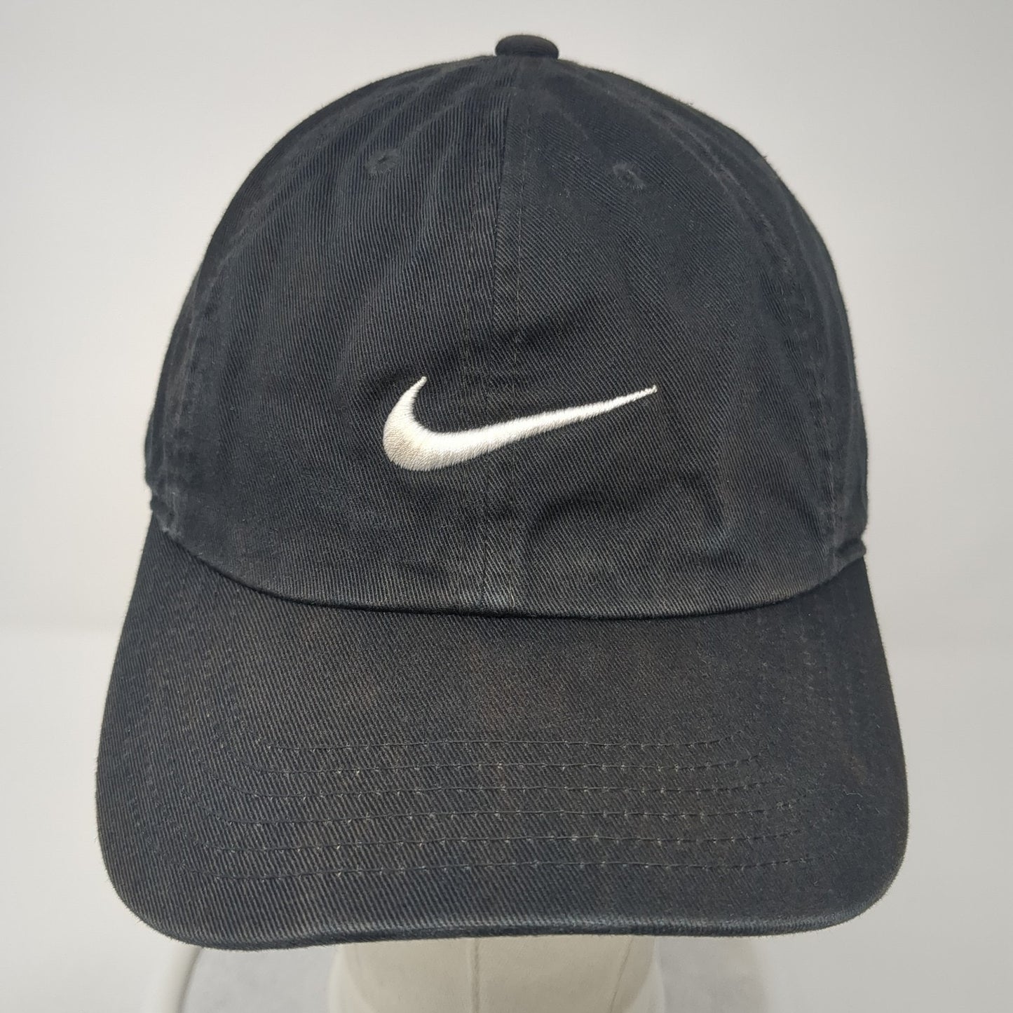 Nike Swoosh Logo Slideback Hat Black One Size Embroidered Heritage86