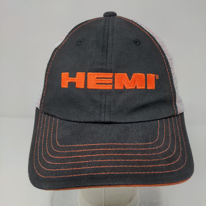 HEMI Strapback Mesh Back Trucker Hat Black One Size Embroidered Mopar