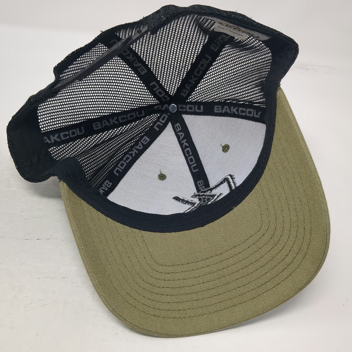 Bakcou Trucker Hat Green One Size Snapback Mesh BK Logo Structured Hunting Cap