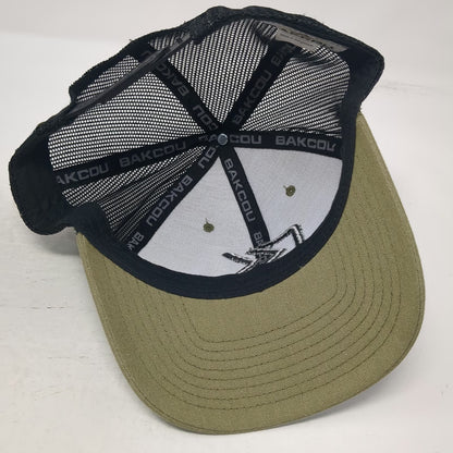 Bakcou Trucker Hat Green One Size Snapback Mesh BK Logo Structured Hunting Cap