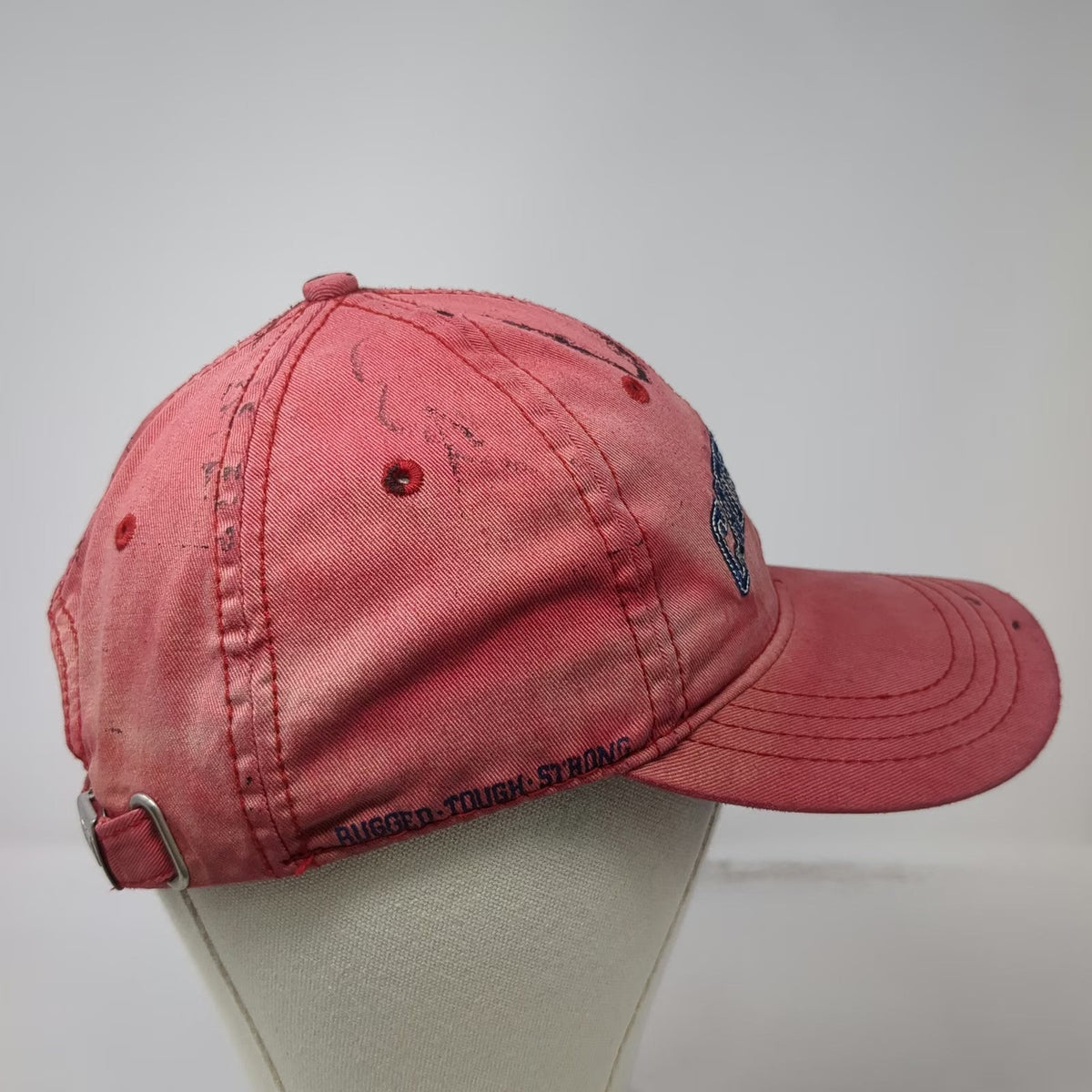 Caterpillar Baseball Cap Red One Size Rugged Tough Strong Cotton Slideback Hat