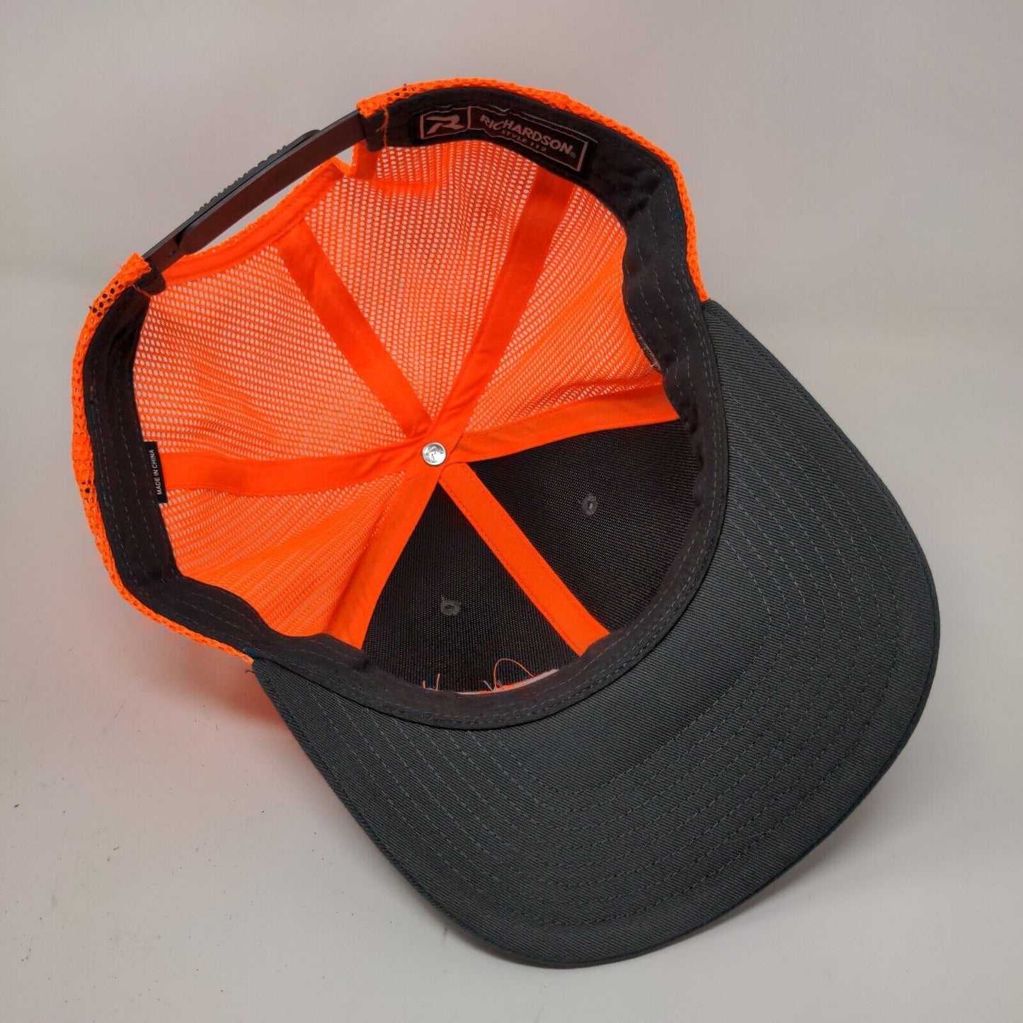 Richardson Men's Snapback Hat Gray Orange Adjustable Style 112 PFC Brakes Logo