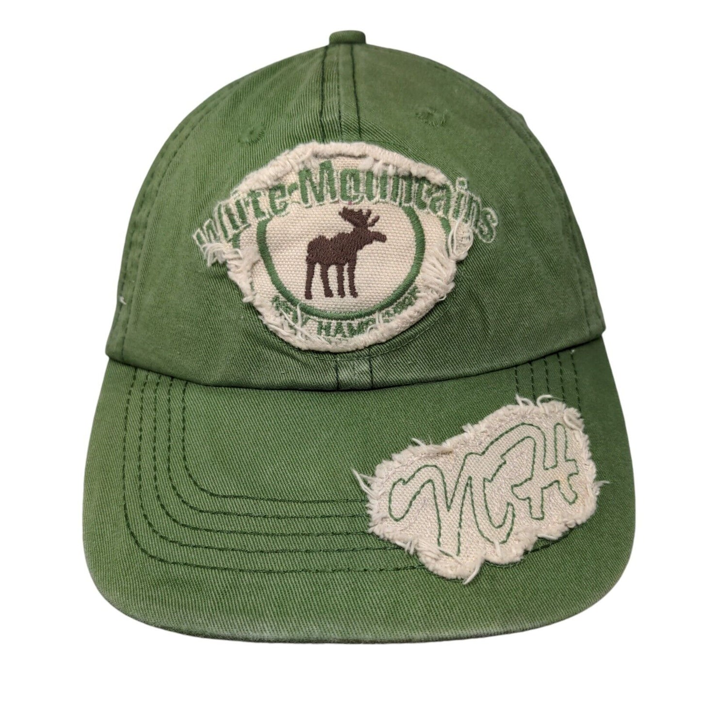 White Mountains Strapback Hat Green One Size Adjustable Embroidered Jhats