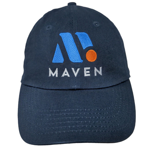 Unbranded Men's Strapback Hat Blue Embroidered Maven Logo 100% Cotton