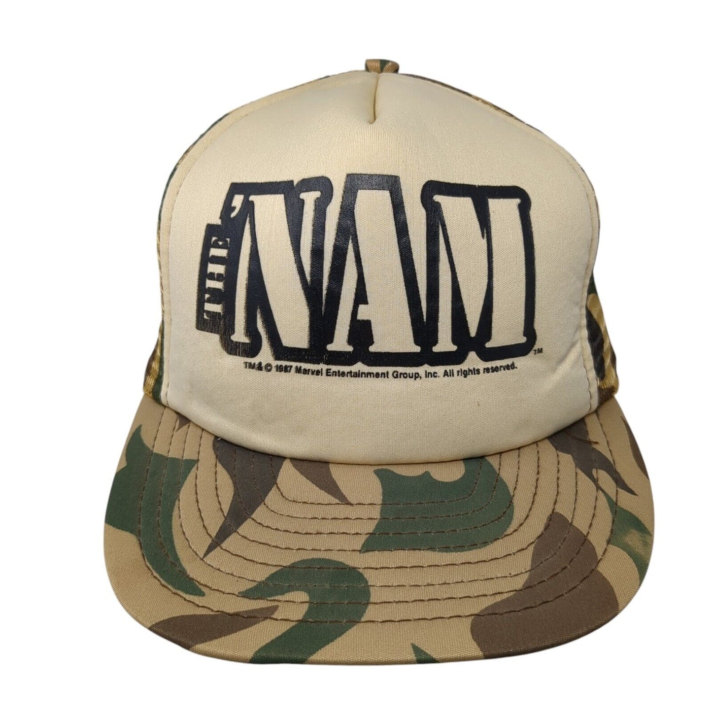 The 'Nam Snapback Mesh Back Trucker Hat Camo M/L Adjustable Kenda