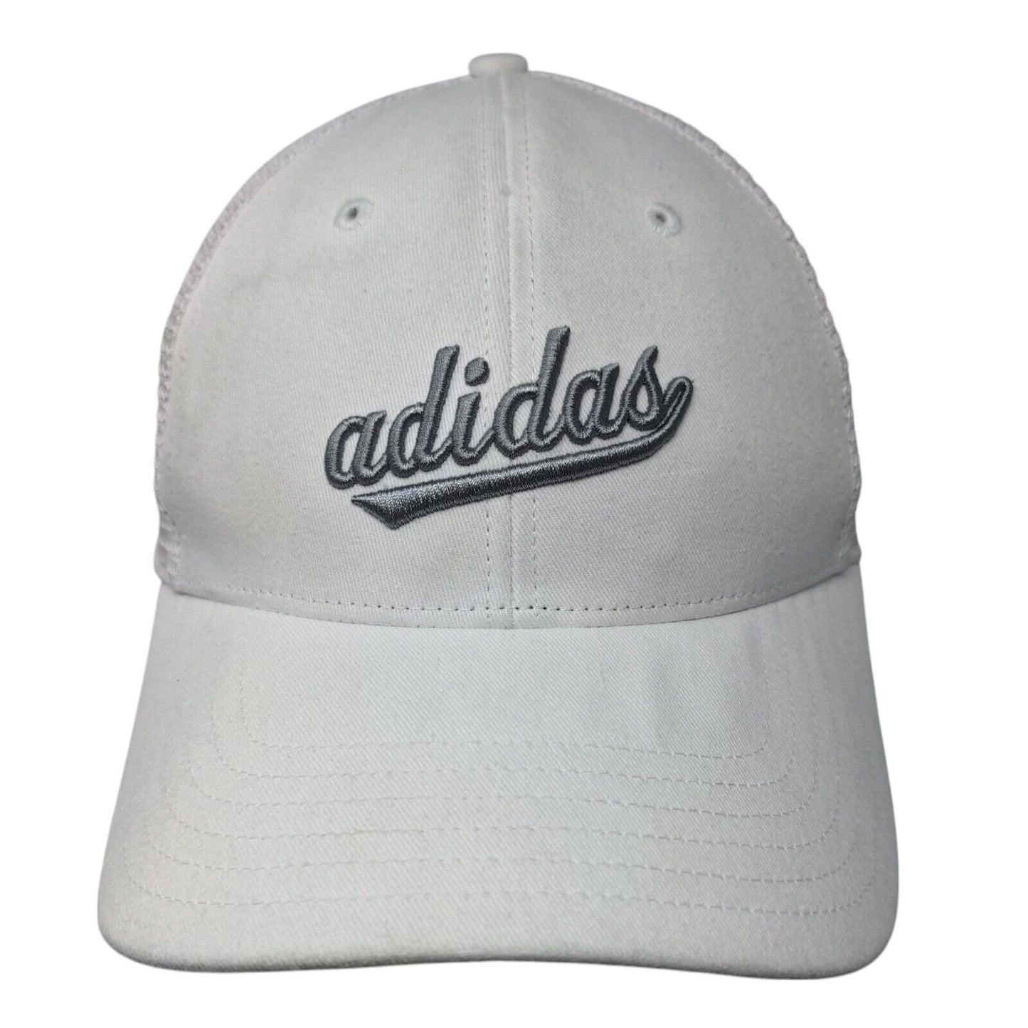 Adidas Aeroready Snapback Trucker Hat White OSFA Adjustable Mesh Back Cotton