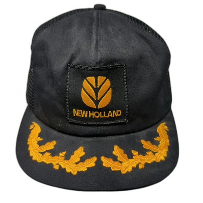 New Holland Trucker Hat Black Mesh Snapback Scrambled Eggs Brim hat Vintage