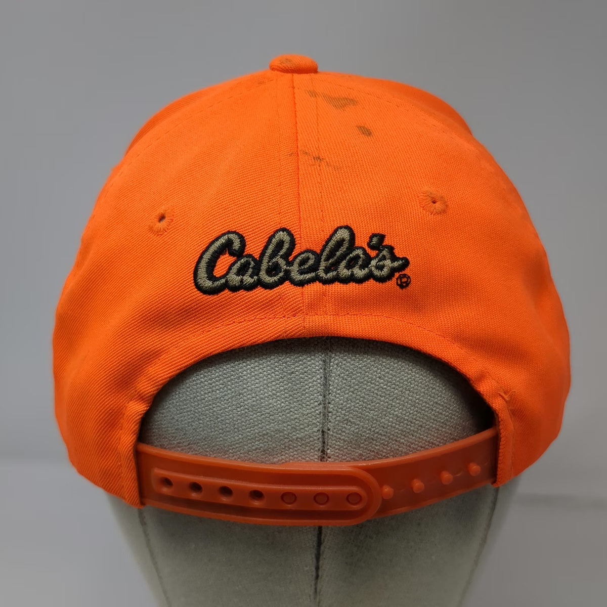 Cabela's Snapback Orange One Size Hat Deer Buck Embroidery EST 1961 Brown Brim