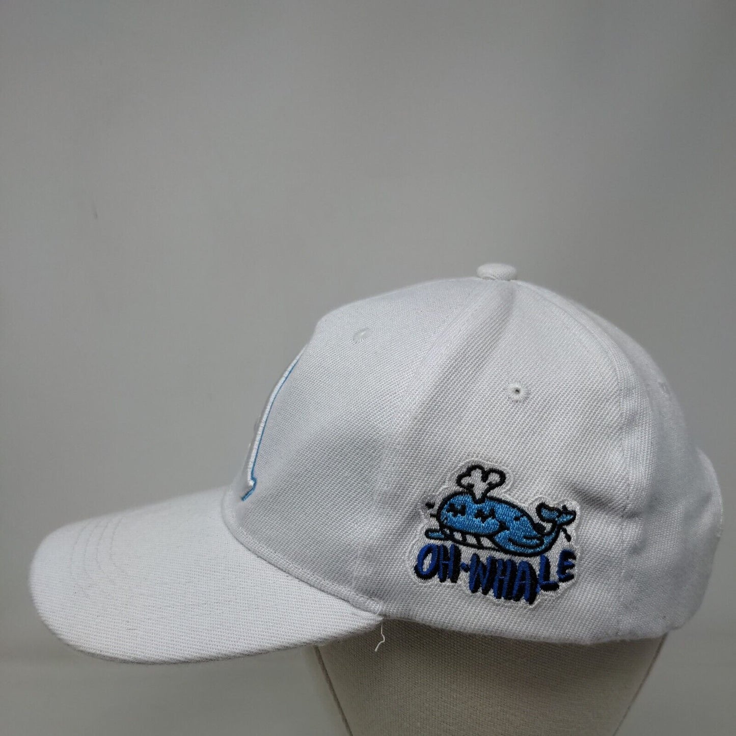 Letter A Slideback Hat White One Size Embroidered Oh Whale 6 Panel