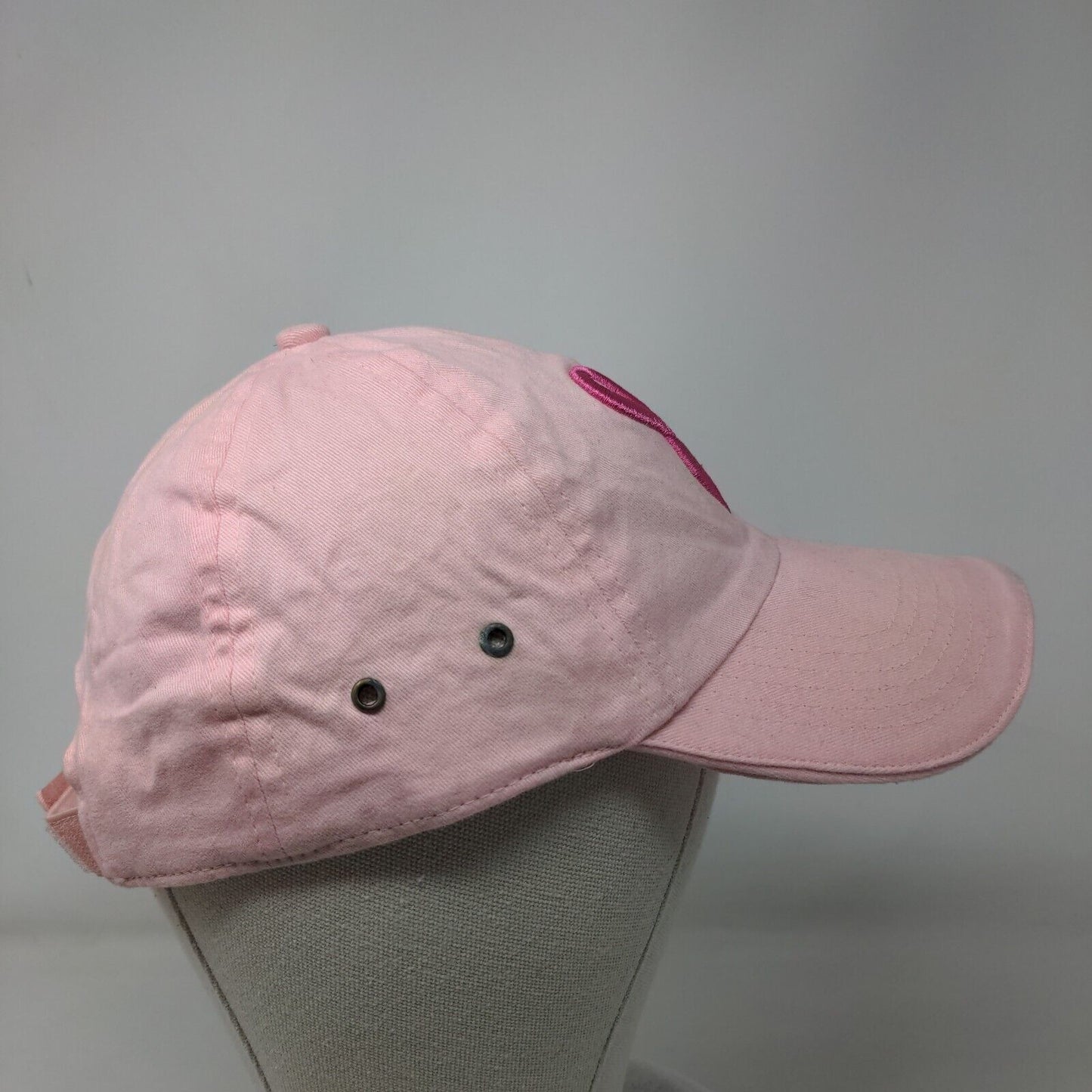 Breast Cancer Awareness Pink Ribbon NBCF Strapback Hat Pink OSFM Embroidered