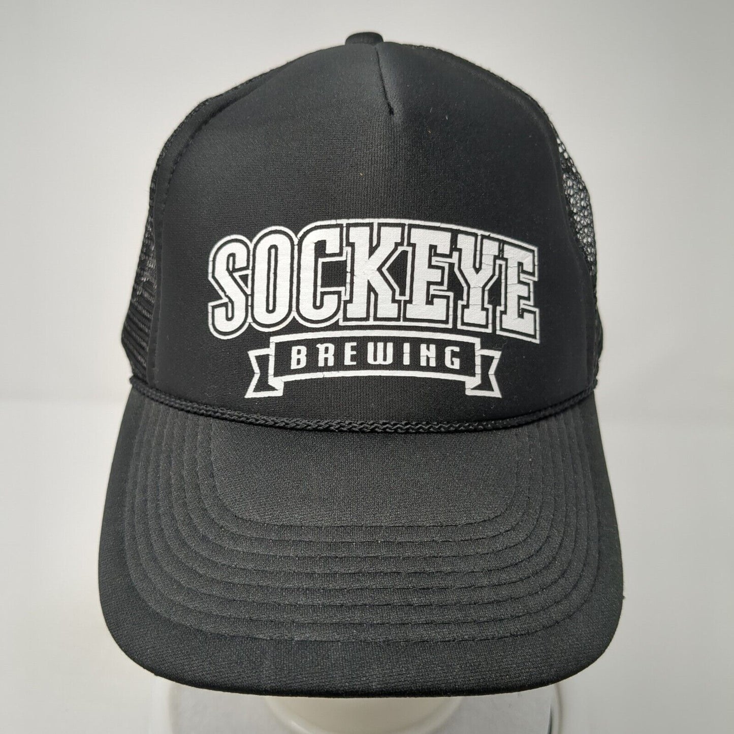 Sockeye Brewing Snapback Trucker Hat Black OS Adjustable Mesh Back Rope Otto