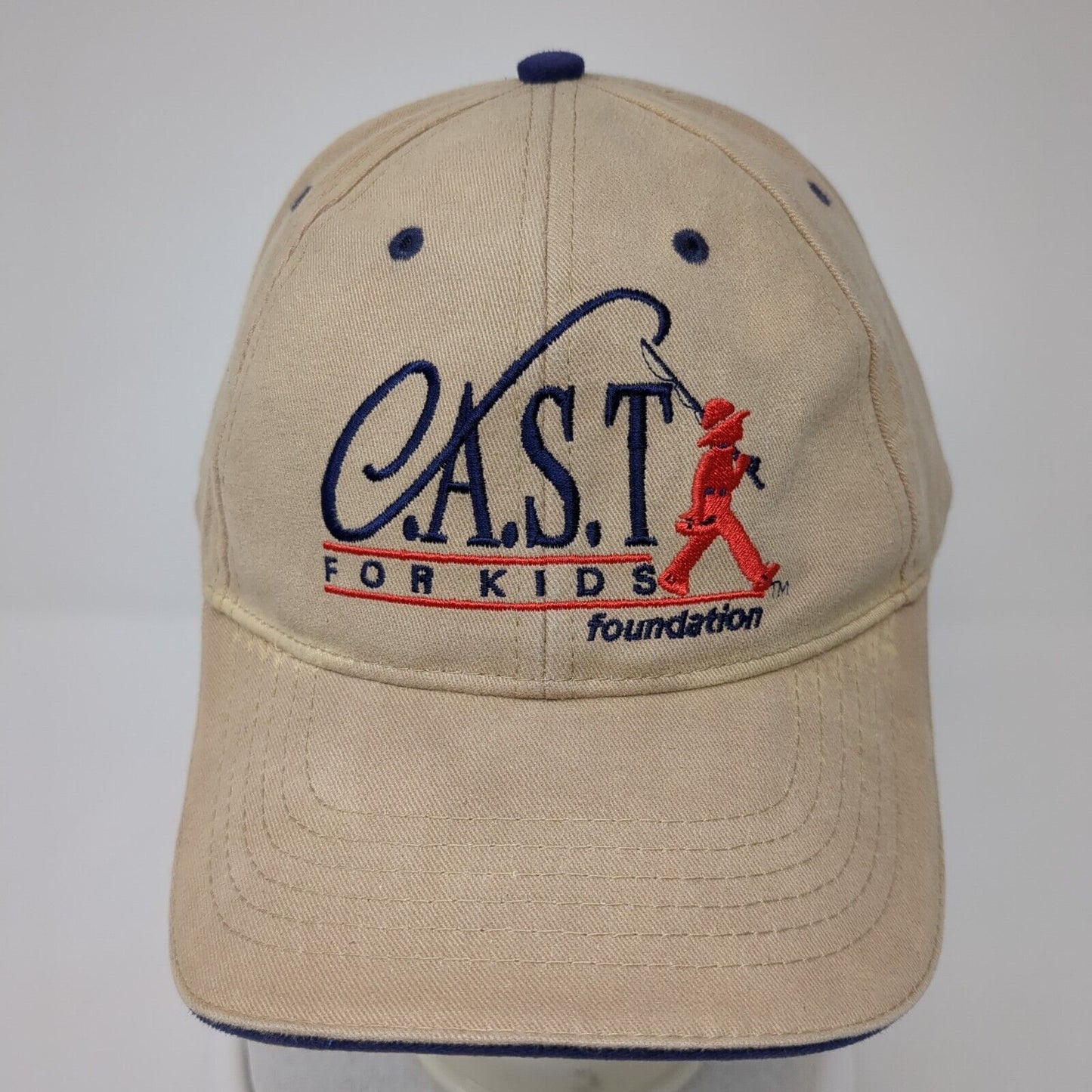 CAST For Kids Foundation Strapback Hat Tan One Size 6 Panel Embroidered