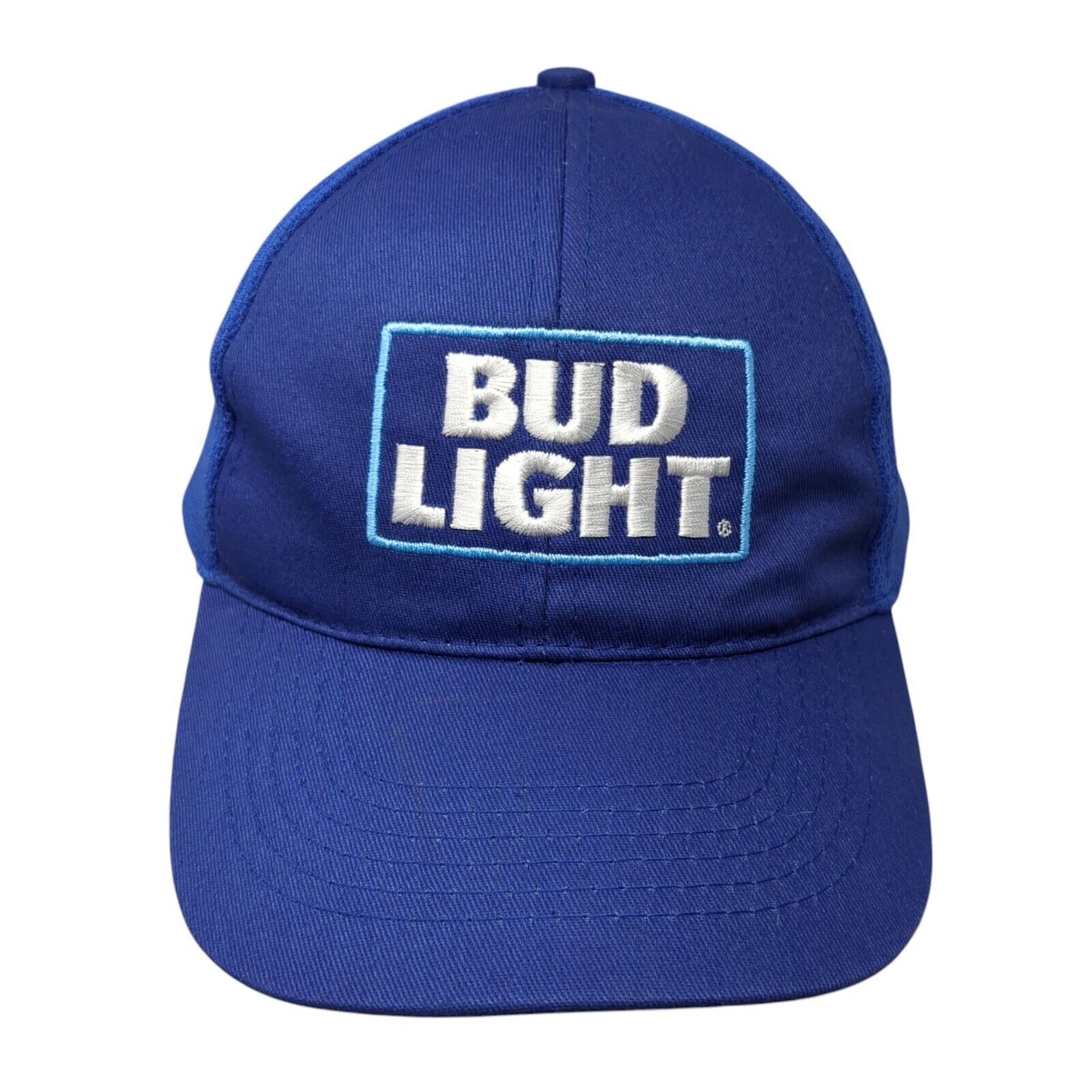 Bud Light Strapback Hat Blue One Size Adjustable Hit Wear 6 Panel