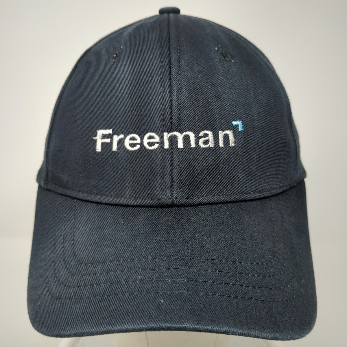 Lands' End Baseball Cap Black One Size Strapback Freeman Logo Cotton Hat