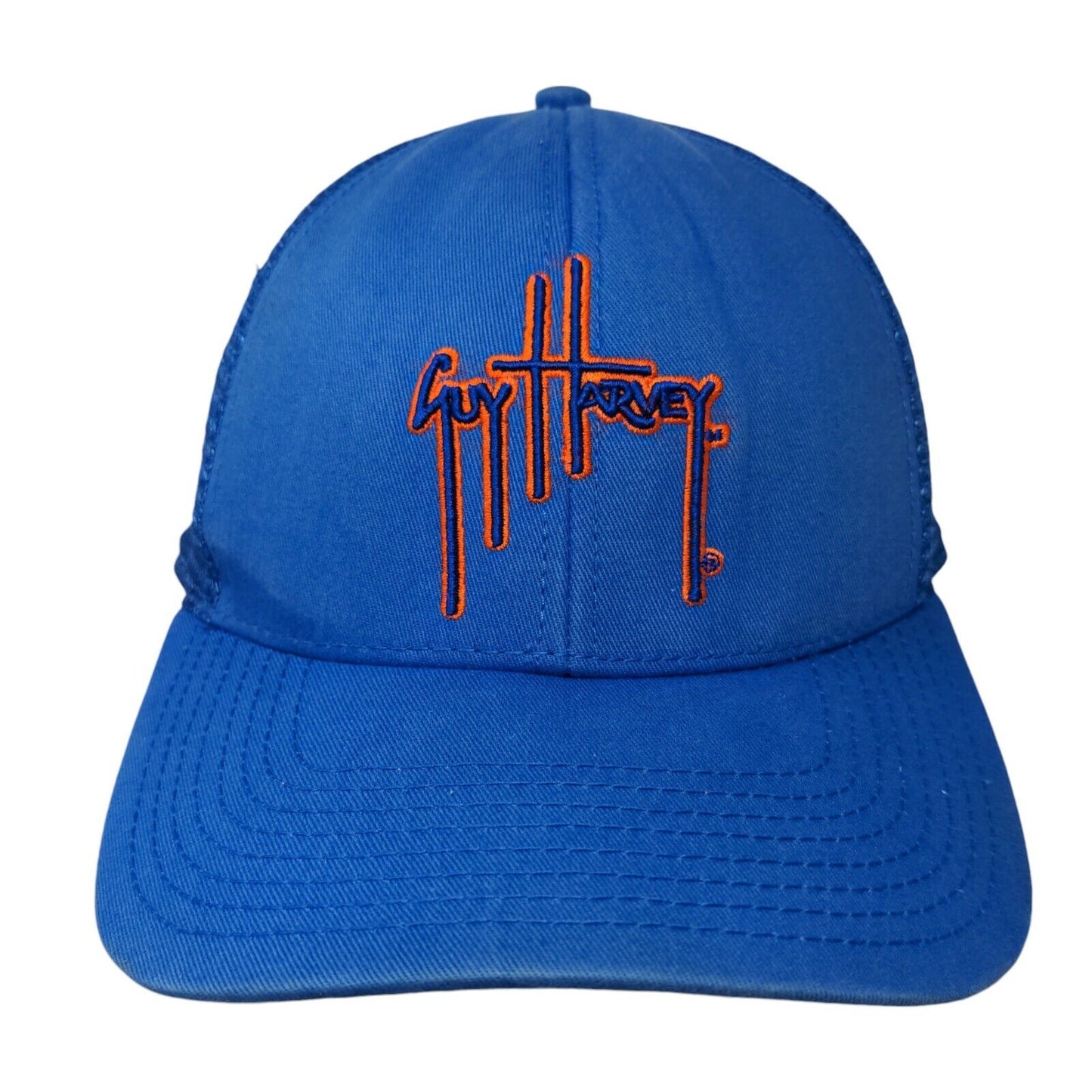 Guy Harvey Snapback Mesh Back Trucker Hat Blue One Size Embroidered