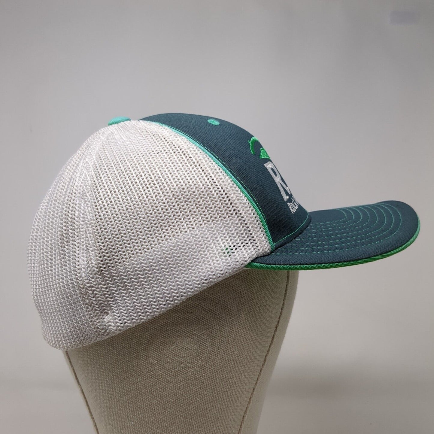 RBC Rock Bottom Custom LLC Fitted Mesh Back Trucker Hat Green 6 7/8-7 3/8