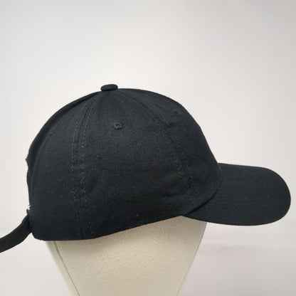 Sports Baseball Cap Black Red One Size Floral Embroidery Cotton Slideback Hat
