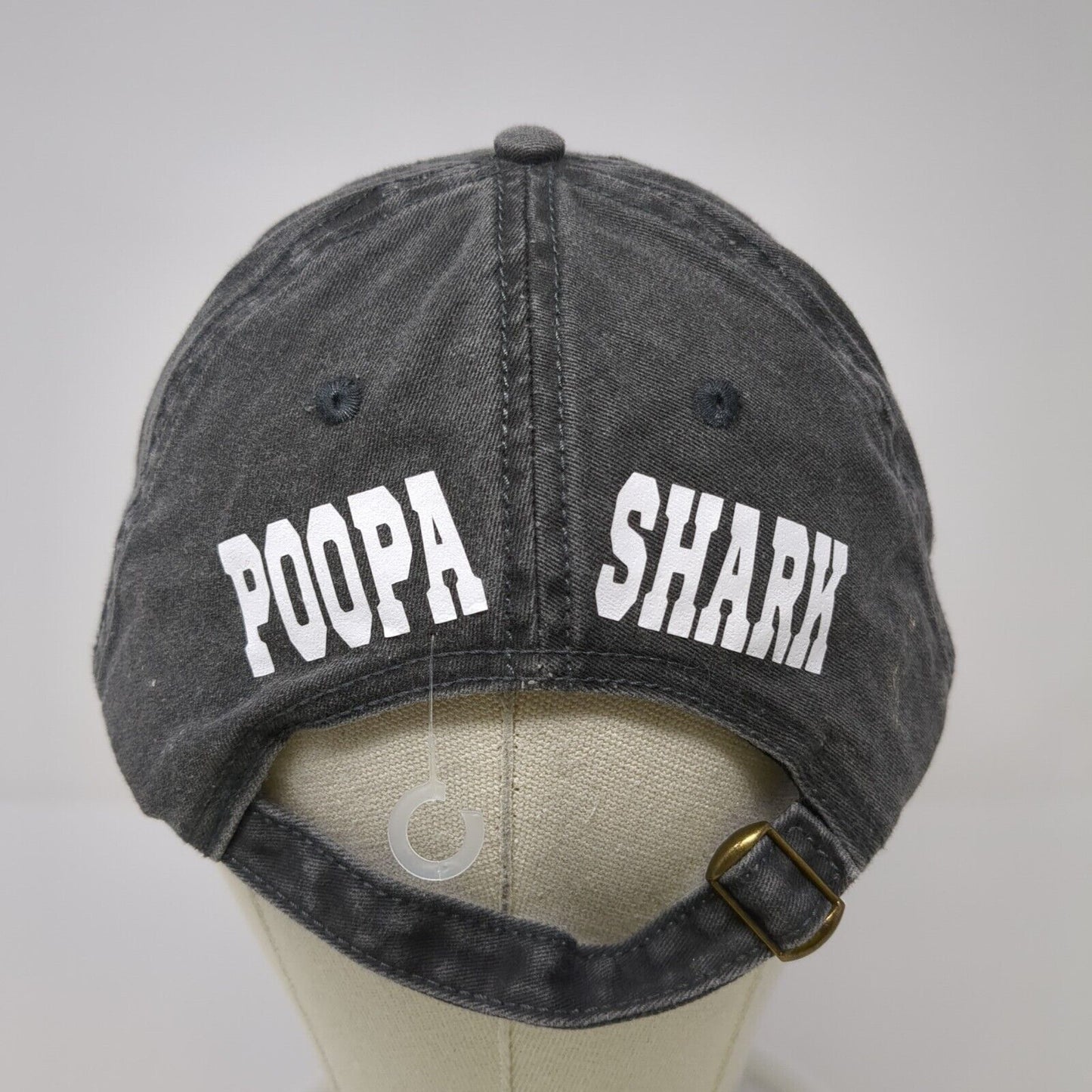 The Great Whites Poopa Shark Slideback Hat Gray One Size Adjustable 6 Panel
