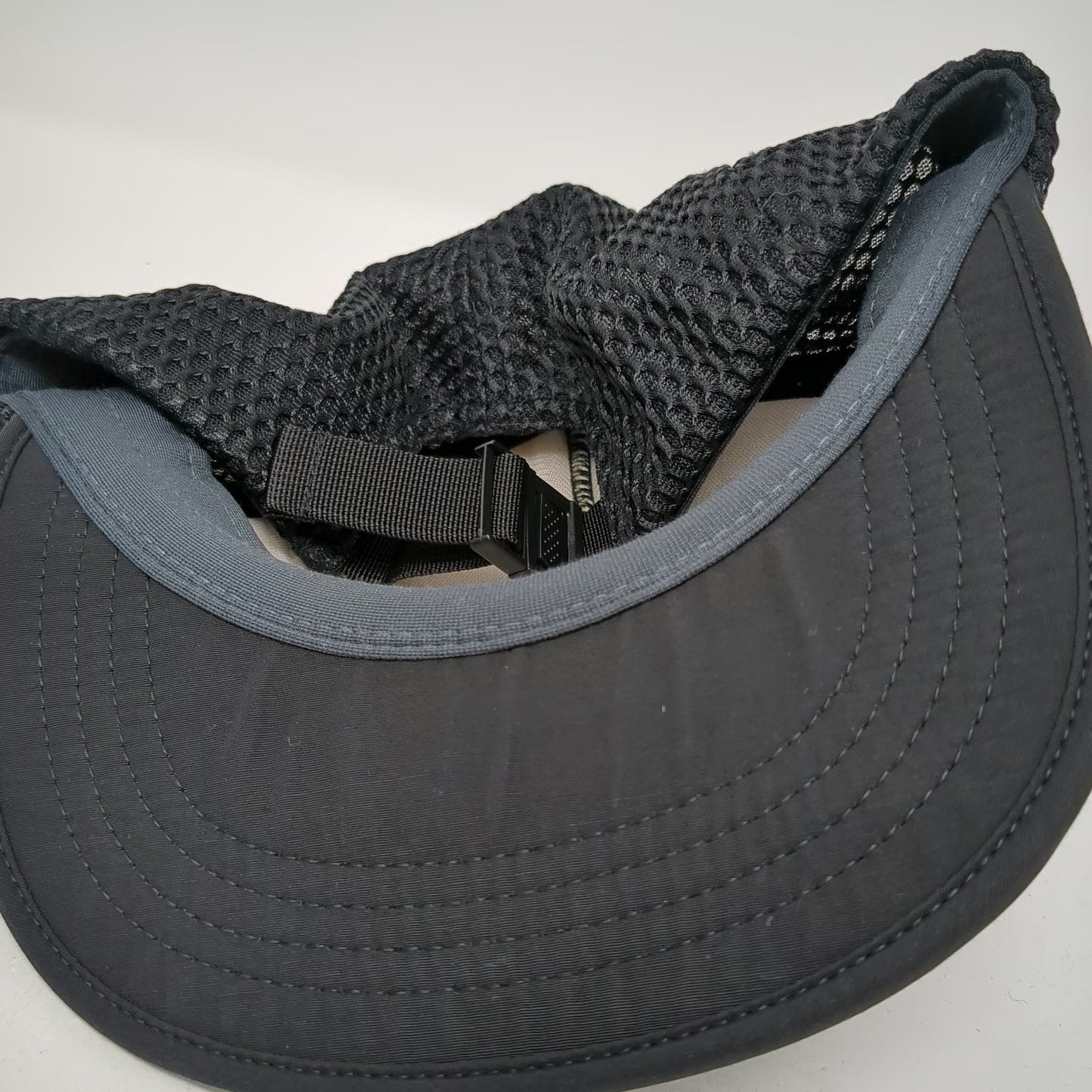 Black 5 Panel One Size Hat HNL Coffee Mesh Back Strapback Buckle Closure Logo