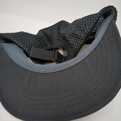 Black 5 Panel One Size Hat HNL Coffee Mesh Back Strapback Buckle Closure Logo