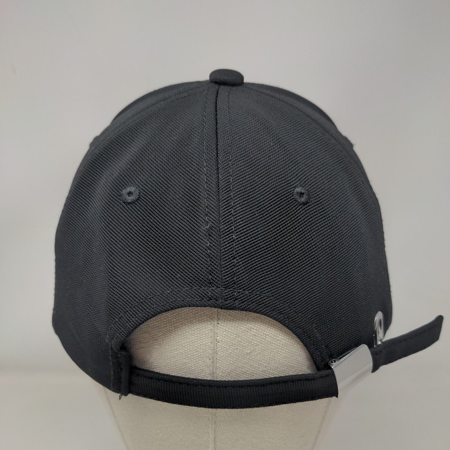 Tea Slideback Hat Black One Size Adjustable Embroidered Vent Holes