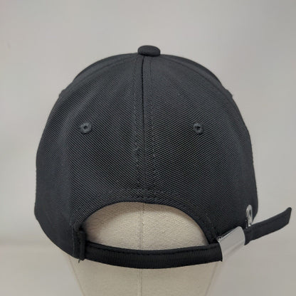 Tea Slideback Hat Black One Size Adjustable Embroidered Vent Holes