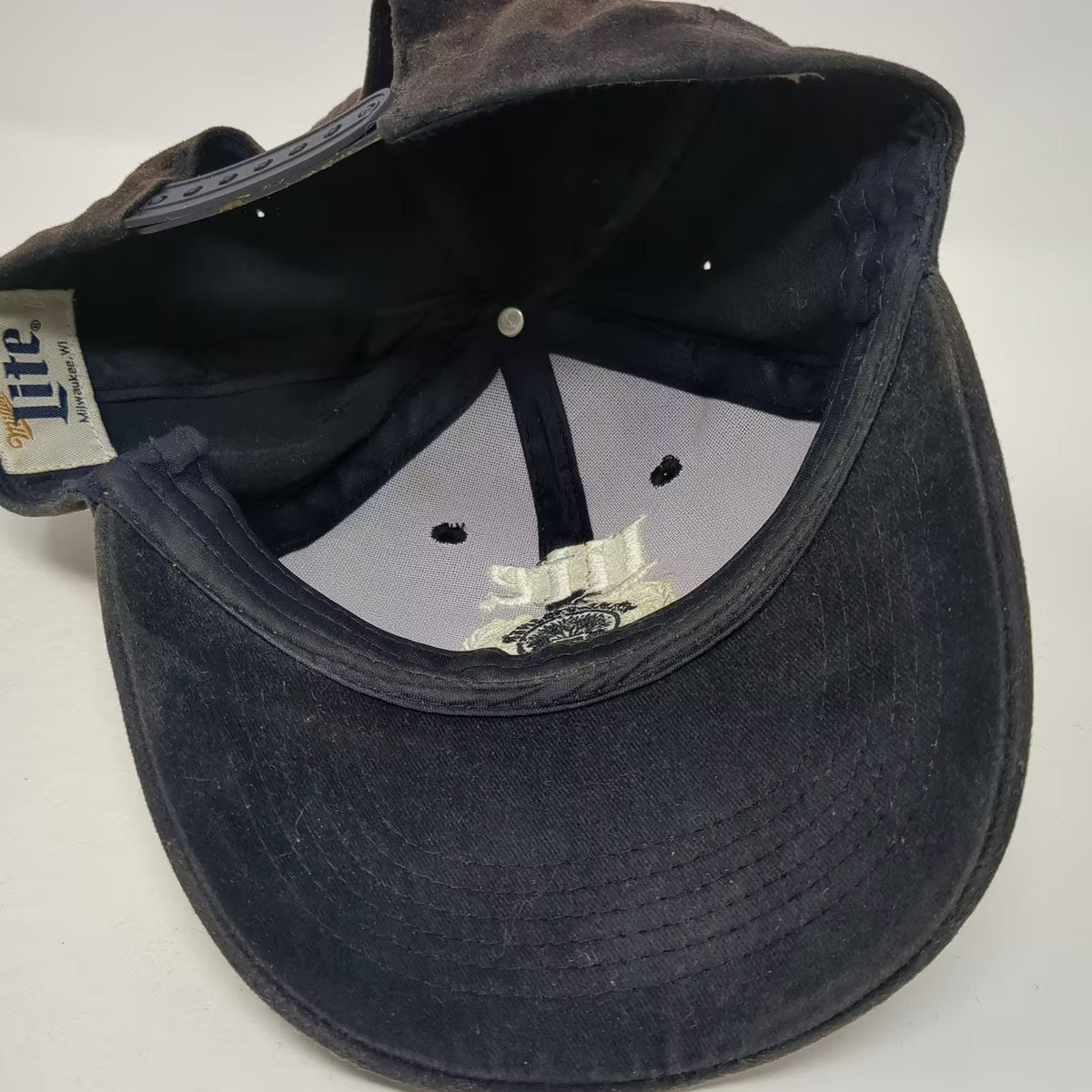 Miller Lite Beer A Fine Pilsner Blue Hat OSFM Snapback Cap Embroidered Logo