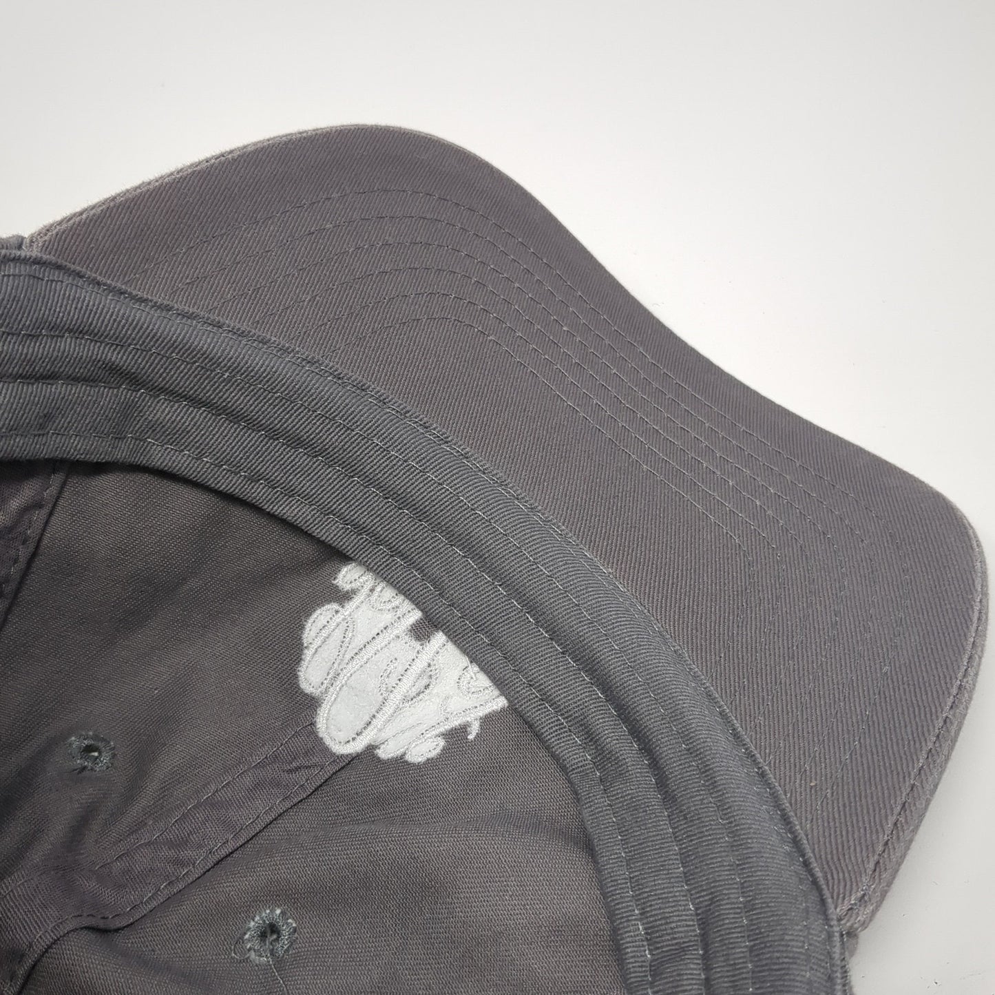 Monogram Slideback Baseball Cap Gray One Size Adjustable Embroidered 6 Panel