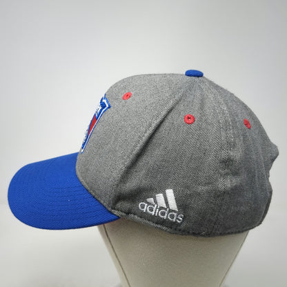 New York Rangers NHL Adidas Gray Blue OSFM Strapback Cap Hat Embroidered Shield