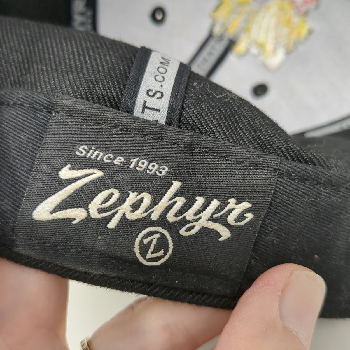Zephyr Baseball Cap Black 7 1/8 Fitted Embroidered Fry Mascot Papas Fritas Hat