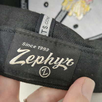 Zephyr Baseball Cap Black 7 1/8 Fitted Embroidered Fry Mascot Papas Fritas Hat