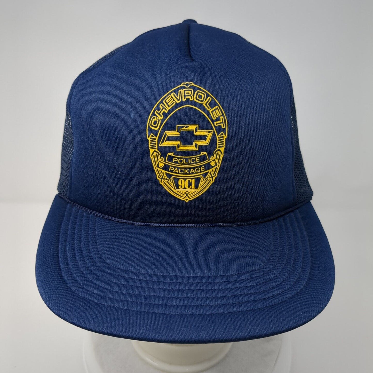 Chevrolet Police Package Snapback Rope Trucker Hat Blue OSFA Mesh Back