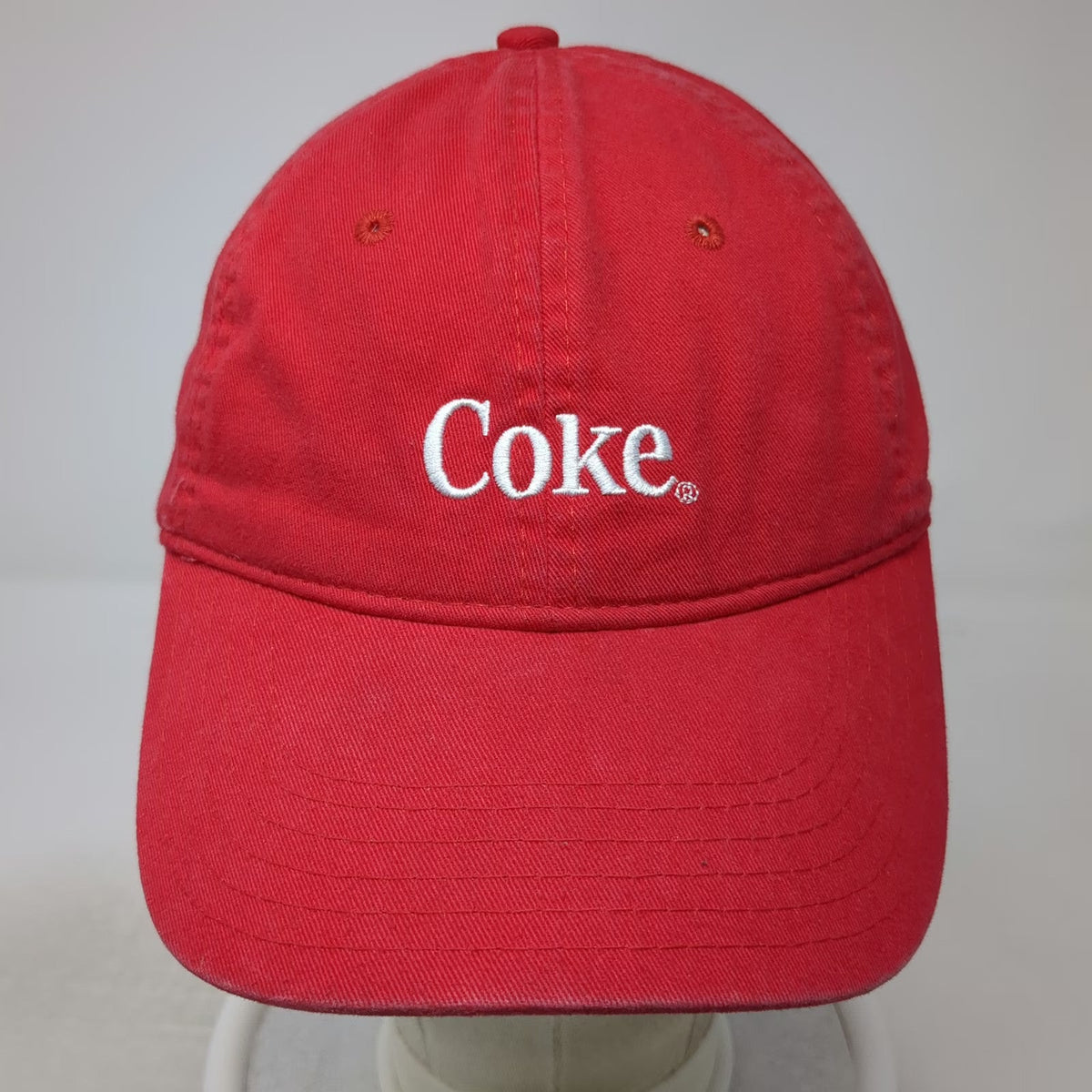 Coca-Cola Baseball Cap Red One Size Slideback Hat Embroidered Logo Curved Brim