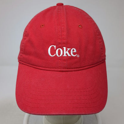 Coca-Cola Baseball Cap Red One Size Slideback Hat Embroidered Logo Curved Brim